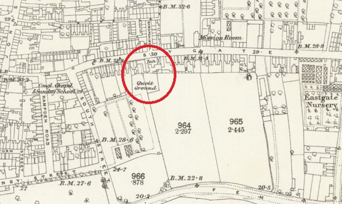 Peterborough - Britannia Inn : Map credit National Library of Scotland